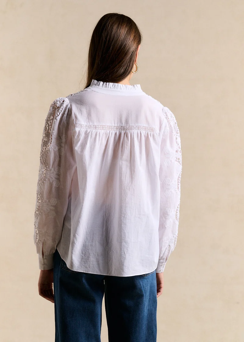 Blouse en voile de coton brodés
