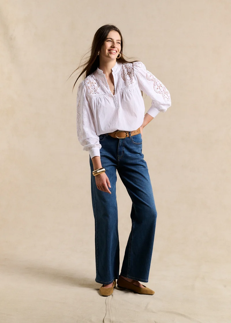 Blouse en voile de coton brodés