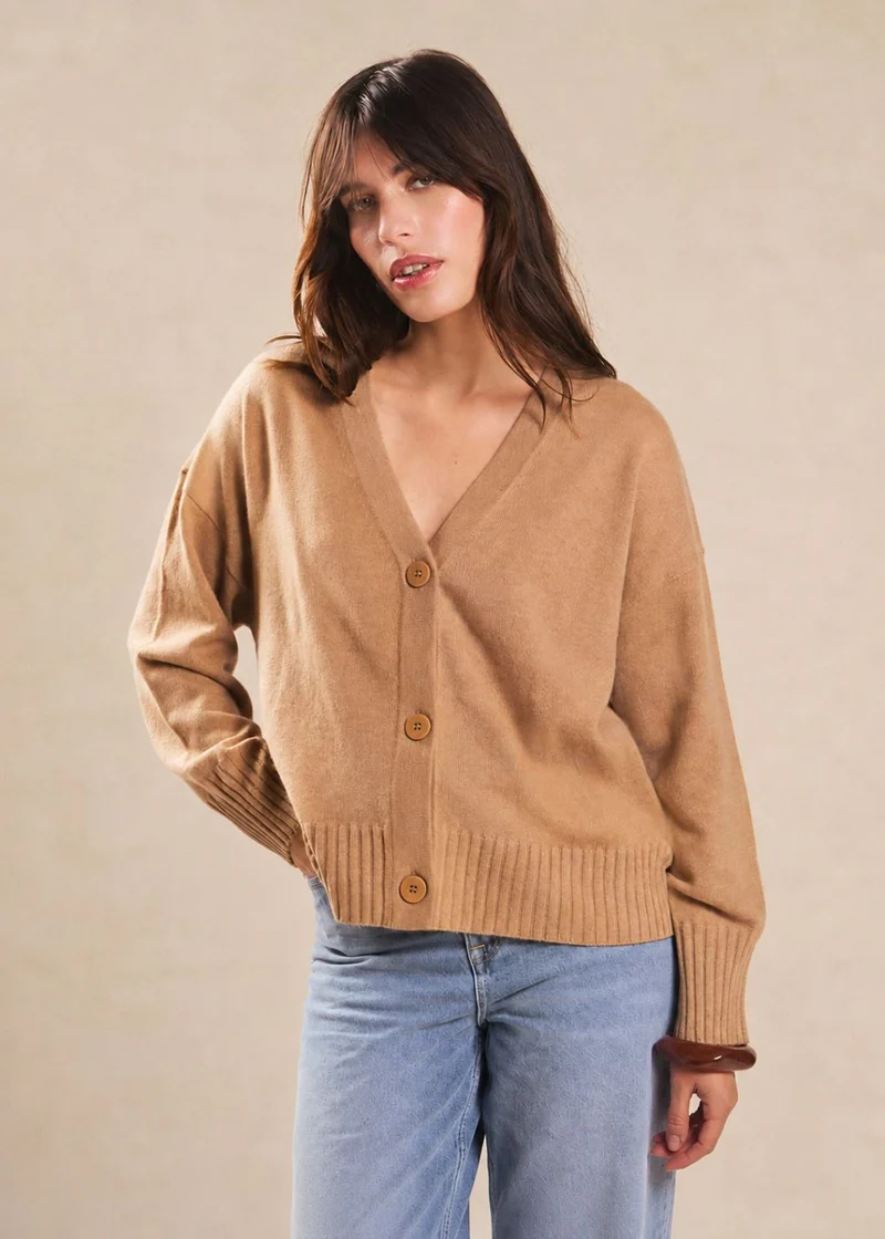 Gilet ample avec col V en cachemire