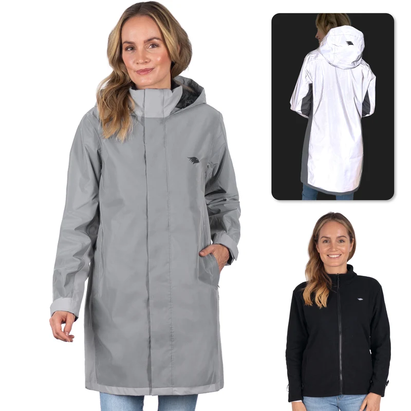 3in1 Smart Coat - Veste de protection certifiée, 100 % réfléchissante avec polaire amovible à fermeture éclair