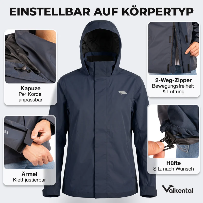 Veste 3 en 1 Smart Jacket - 100 % réfléchissante et imperméable, avec polaire amovible à fermeture éclair - Produit de deuxième choix