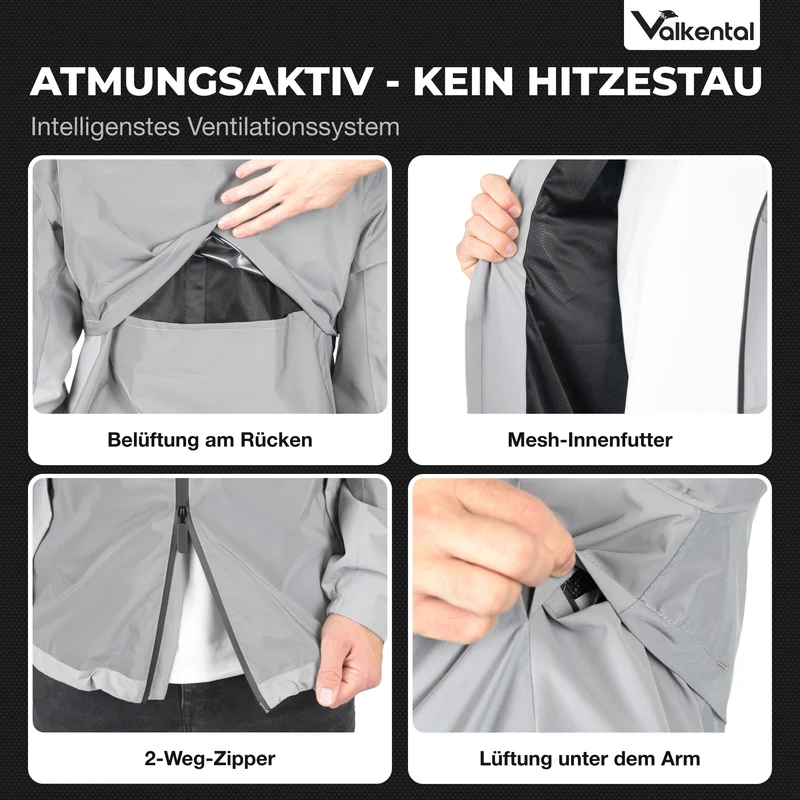 NOUVEAU : Rain Jacket Pro - Veste de pluie 100 % réfléchissante avec aération et capuche compatible avec un casque