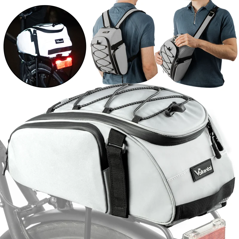 Trunk Bag - Sacoche de porte-bagages 3 en 1 à fixation par le dessus, avec fonction sac à dos