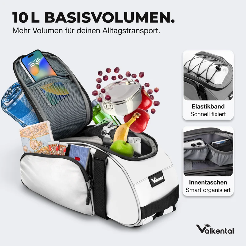 Trunk Bag - Sacoche de porte-bagages 3 en 1 à fixation par le dessus, avec fonction sac à dos