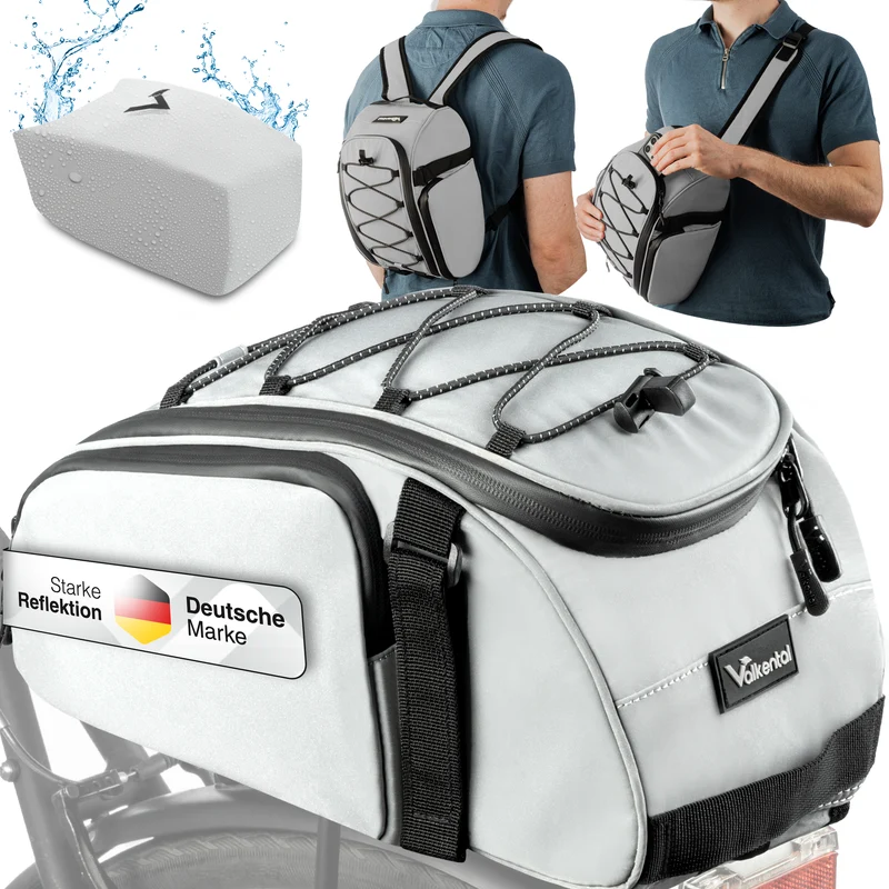 Trunk Bag - Sacoche de porte-bagages 3 en 1 à fixation par le dessus, avec fonction sac à dos