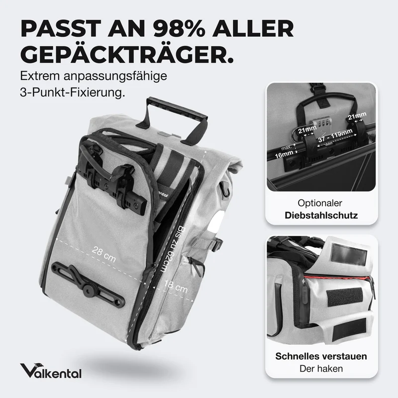 Sac de vélo ValkPro 3 en 1 - un produit polyvalent et ultra-fonctionnel - produit de deuxième choix