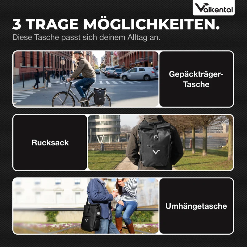 Sac de vélo ValkPro 3 en 1 - un produit polyvalent et ultra-fonctionnel - produit de deuxième choix