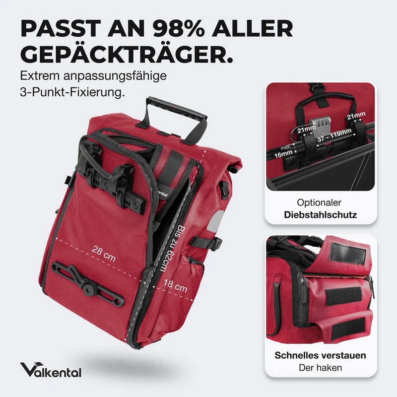 Sac de vélo ValkPro 3 en 1 - un produit polyvalent et ultra-fonctionnel - produit de deuxième choix