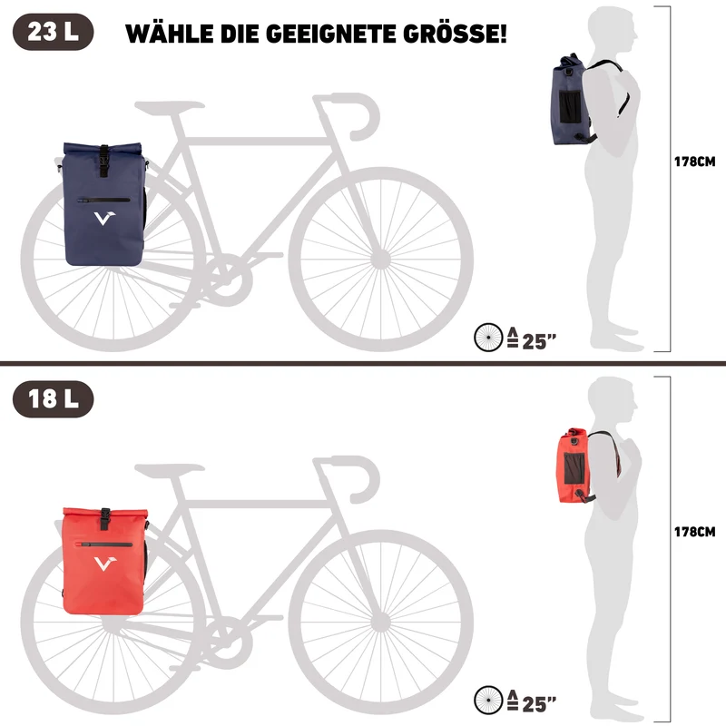 ValkOne Light - Sacoche de vélo 3en1 - parfaite pour ton quotidien !