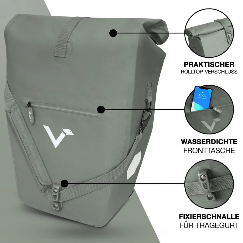 Sac à vélo Urban - Sac de porte-bagages 2 en 1 pratique au look urbain - Produit de deuxième choix