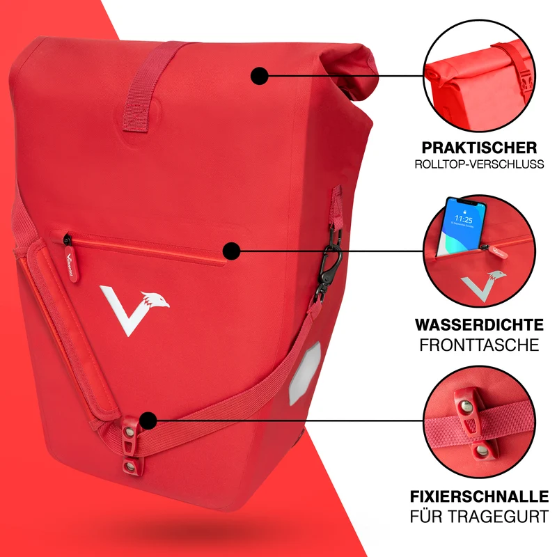 Sac à vélo Urban - Sac de porte-bagages 2 en 1 pratique au look urbain - Produit de deuxième choix