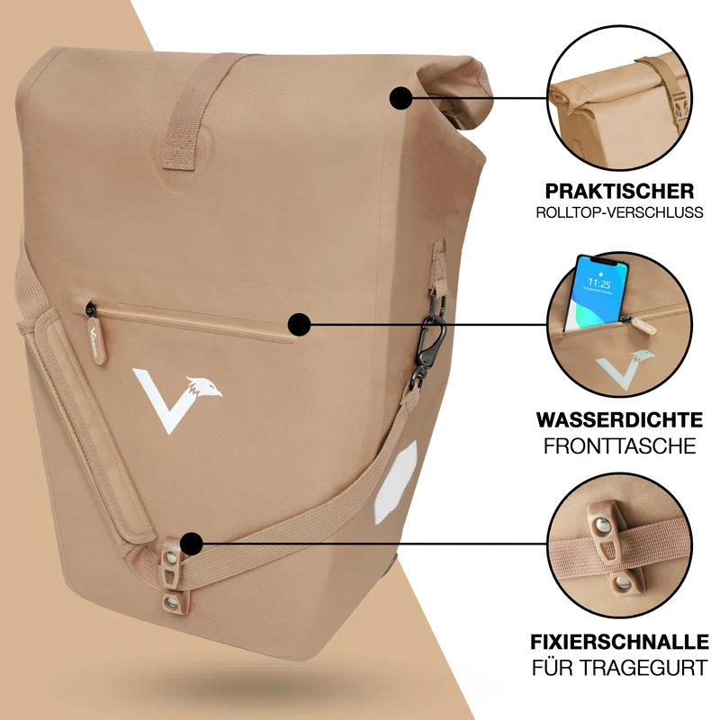 Sac à vélo Urban - Sac de porte-bagages 2 en 1 pratique au look urbain - Produit de deuxième choix
