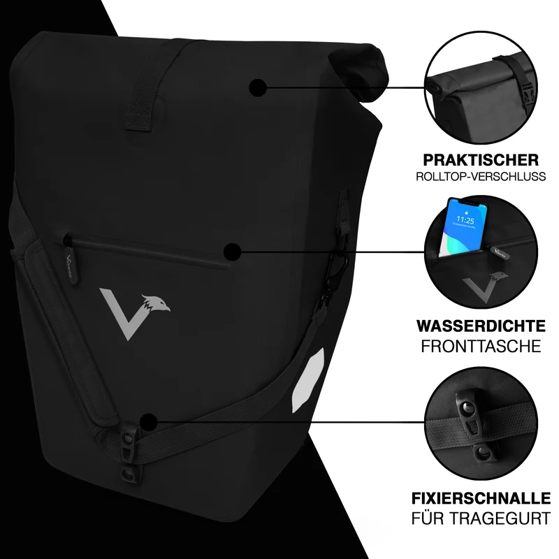 Sac à vélo Urban - Sac de porte-bagages 2 en 1 pratique au look urbain - Produit de deuxième choix