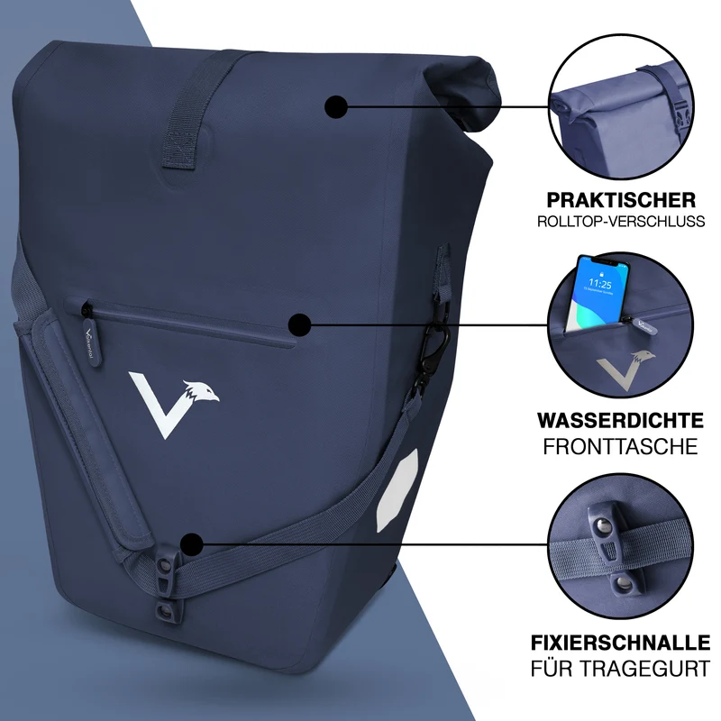 Sac à vélo Urban - Sac de porte-bagages 2 en 1 pratique au look urbain - Produit de deuxième choix