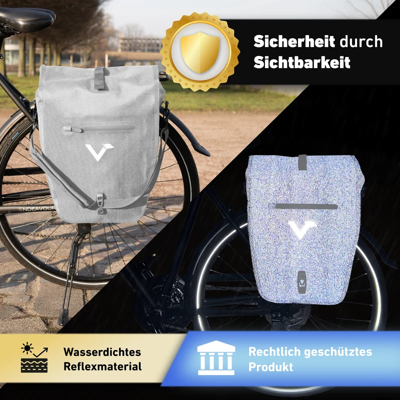 Sac à vélo Urban - Sac de porte-bagages 2 en 1 pratique au look urbain - Produit de deuxième choix