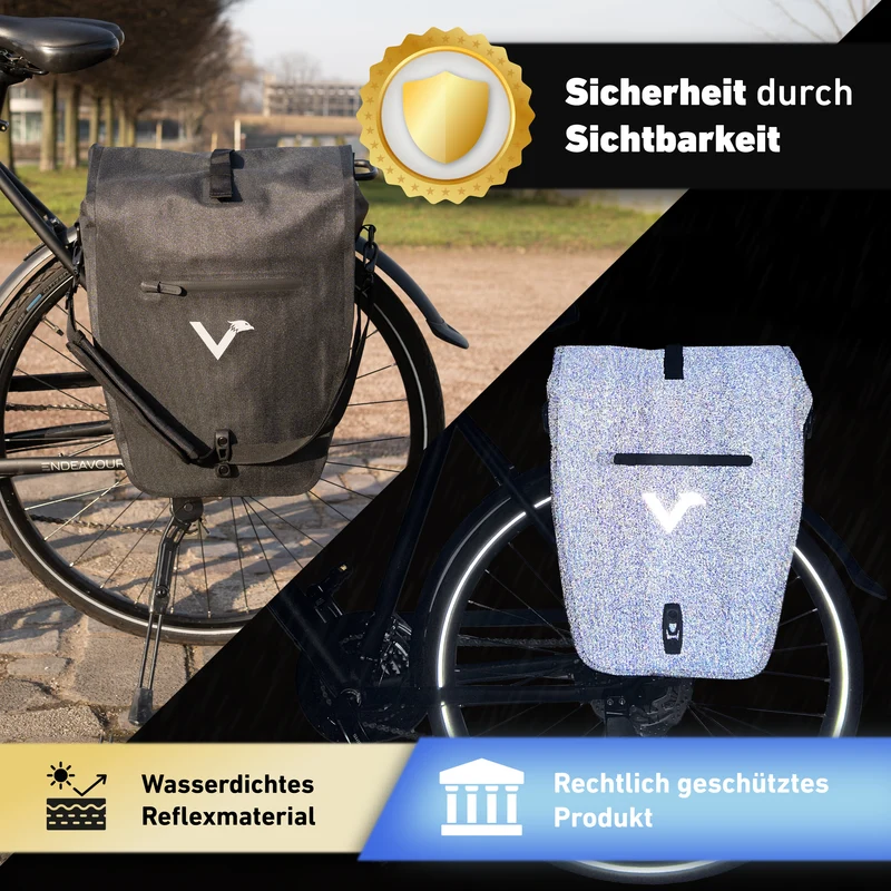Sac à vélo Urban - Sac de porte-bagages 2 en 1 pratique au look urbain - Produit de deuxième choix