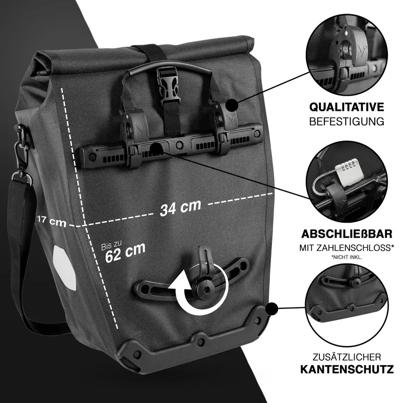 Sac à vélo Urban - Sac de porte-bagages 2 en 1 pratique au look urbain - Produit de deuxième choix