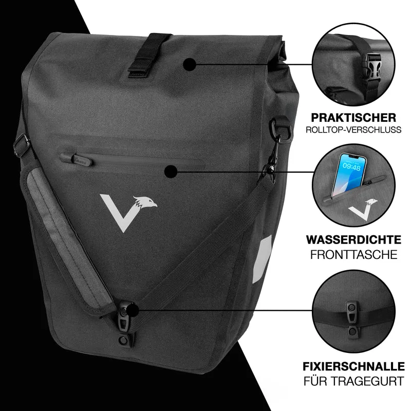 Sac à vélo Urban - Sac de porte-bagages 2 en 1 pratique au look urbain - Produit de deuxième choix
