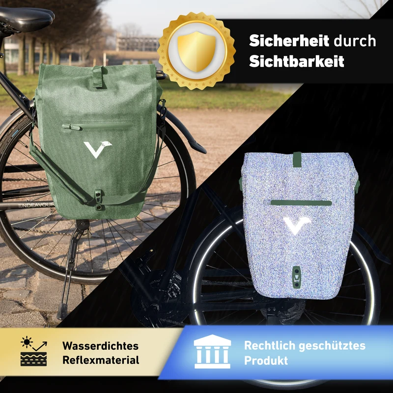 Sac à vélo Urban - Sac de porte-bagages 2 en 1 pratique au look urbain - Produit de deuxième choix