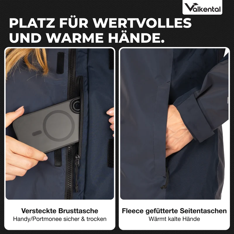 Veste 3 en 1 Smart Jacket - 100 % réfléchissante et imperméable, avec polaire amovible à fermeture éclair - Produit de deuxième choix