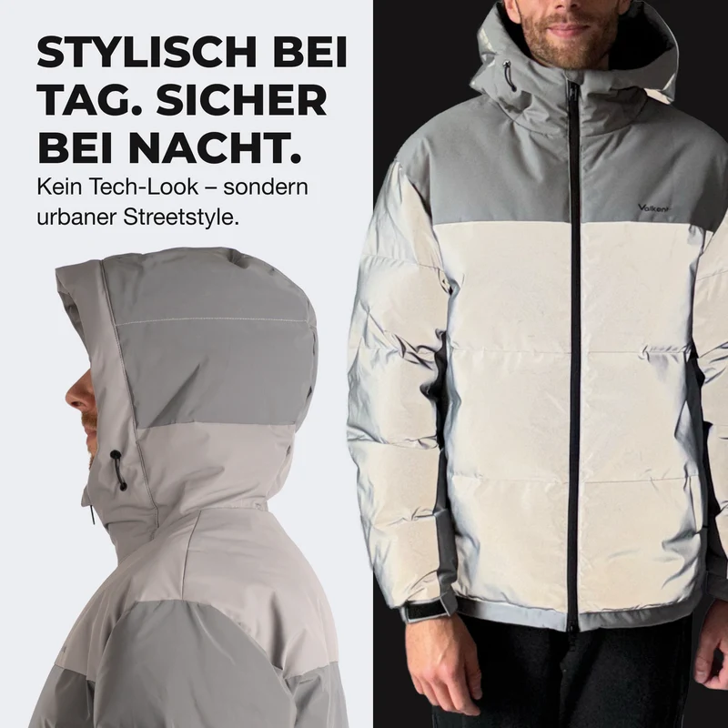 NOUVEAU : Reflective Puffer - Doudoune 100 % réfléchissante - Produit de deuxième choix