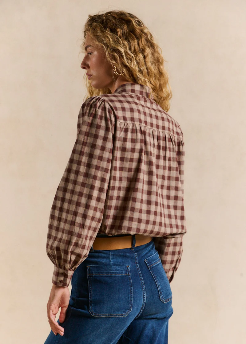 Chemisier carreaux nœud