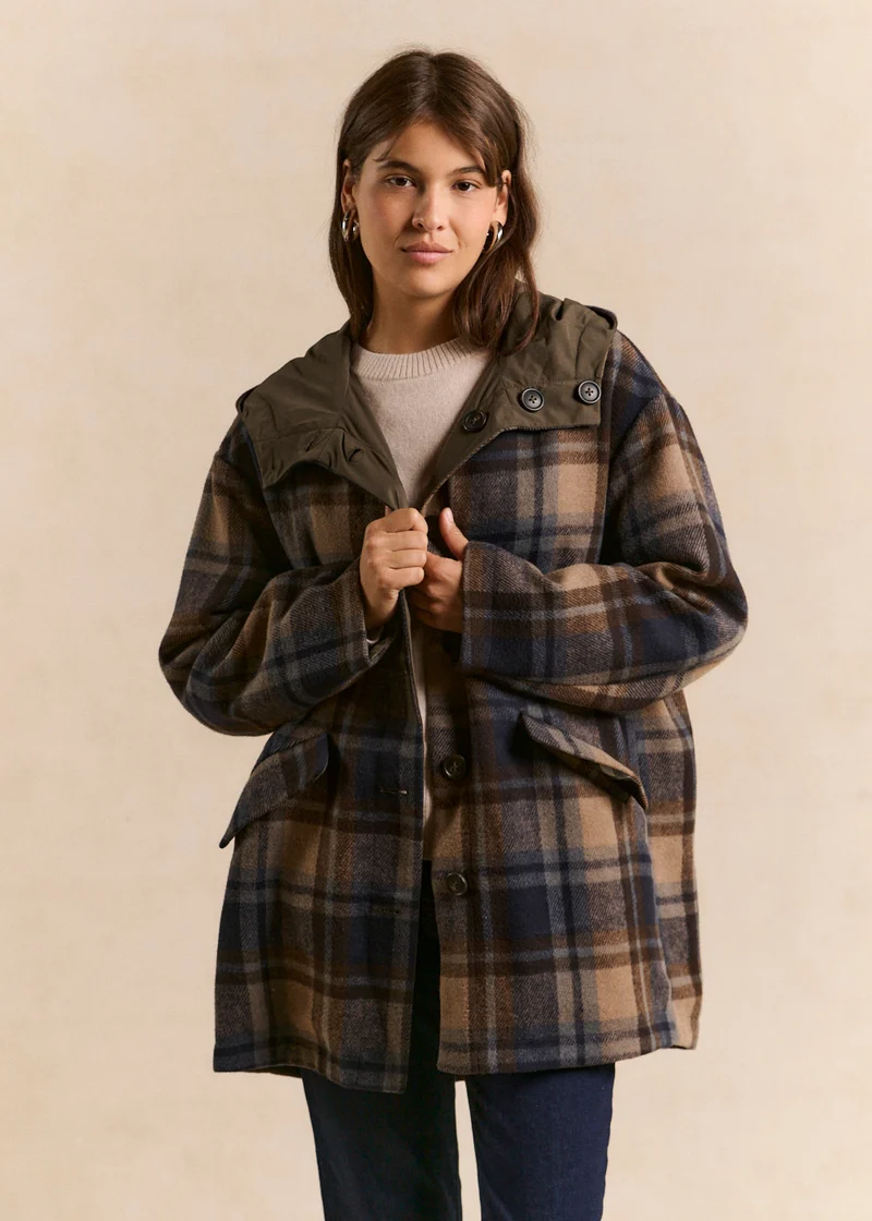 Parka longue réversible à capuche