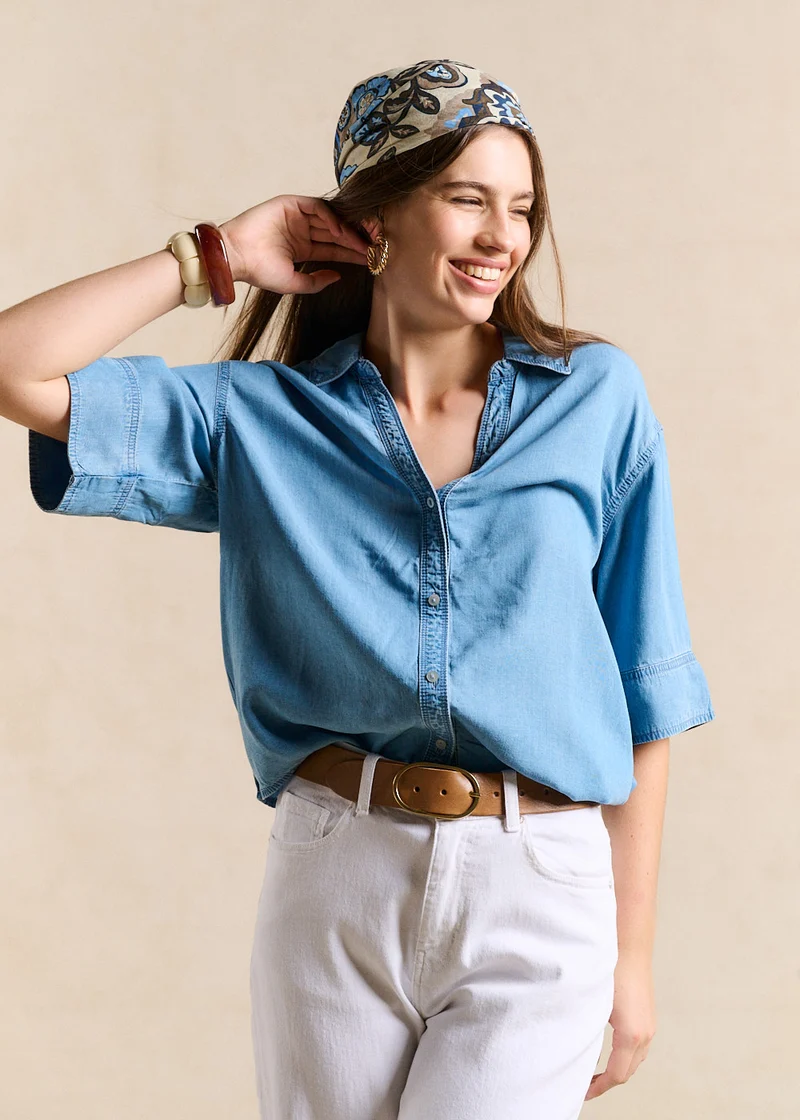 Chemise denim fluide