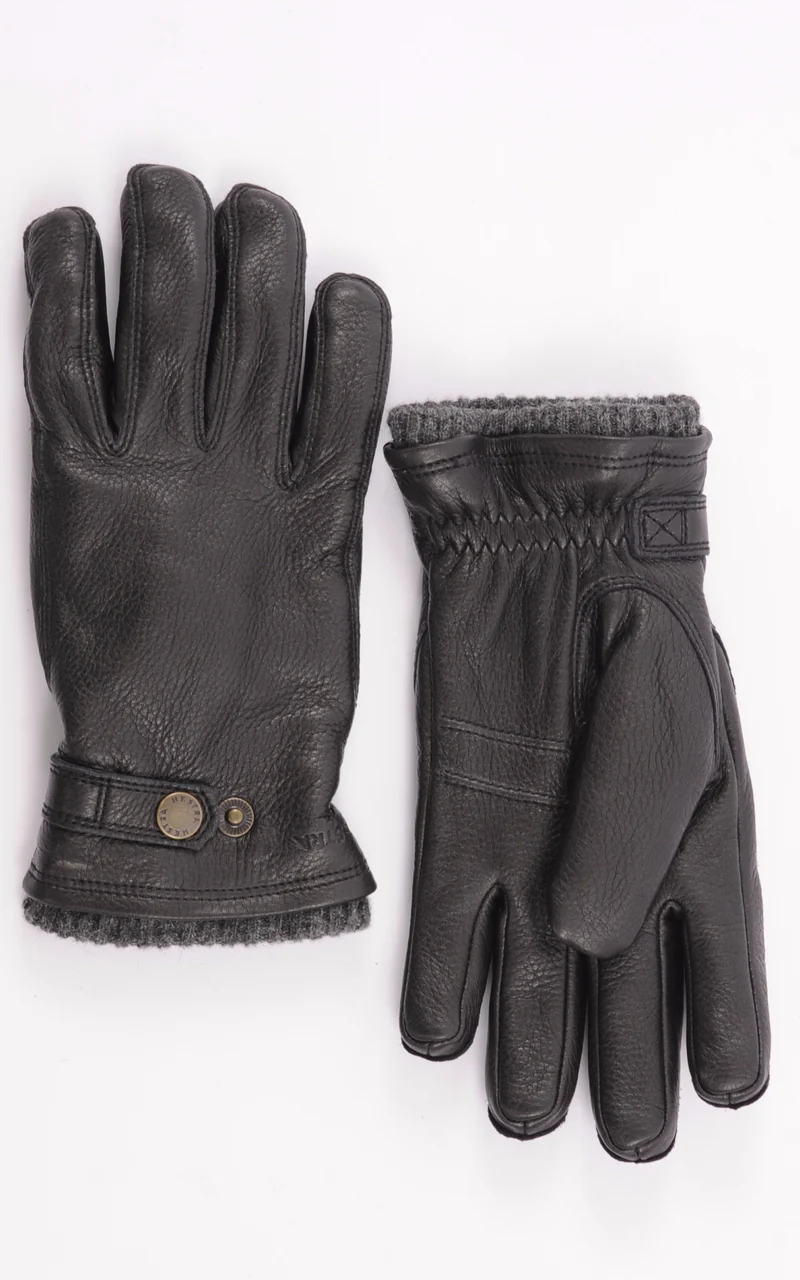 Gants en cuir d'élan noir