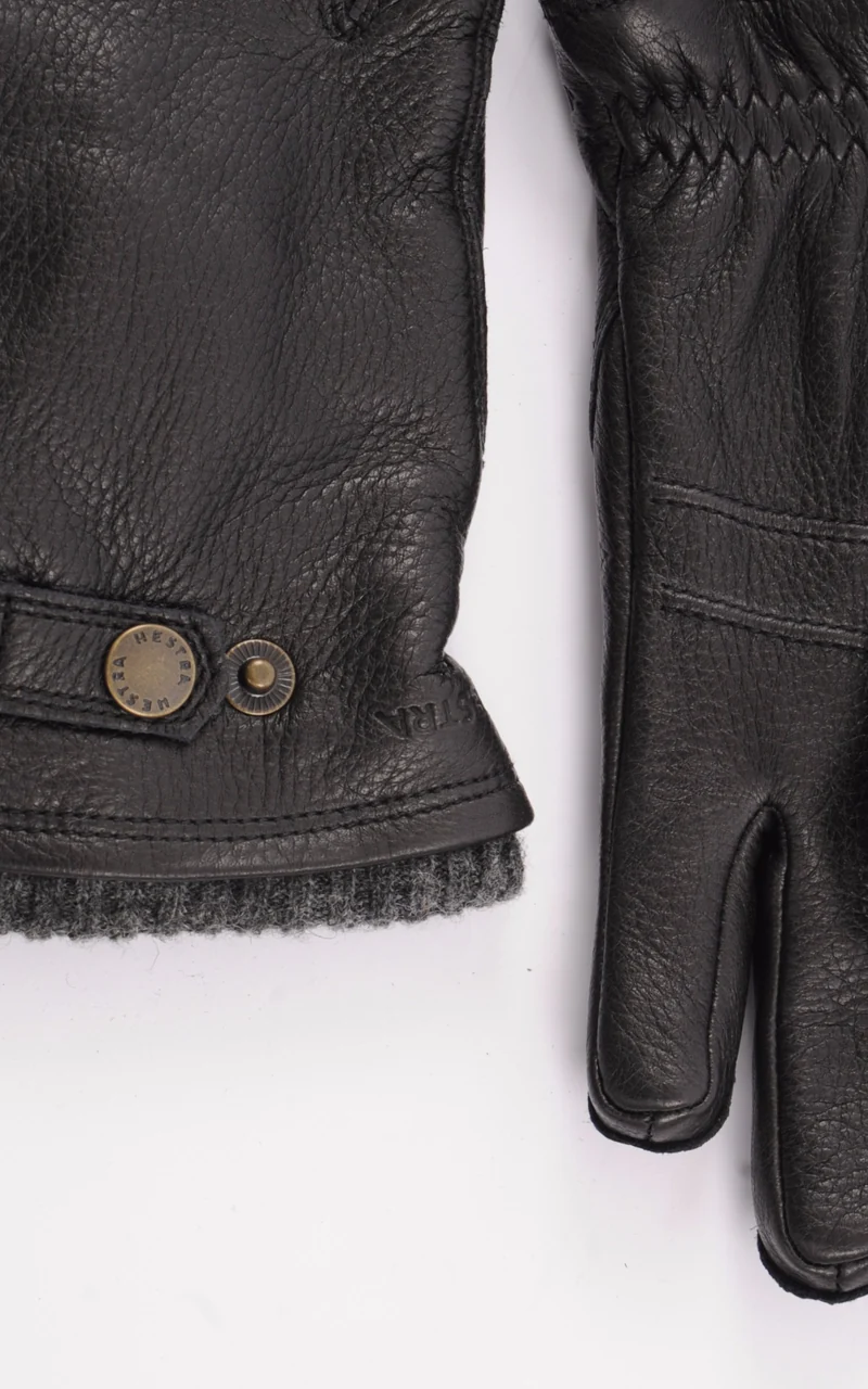 Gants en cuir d'élan noir