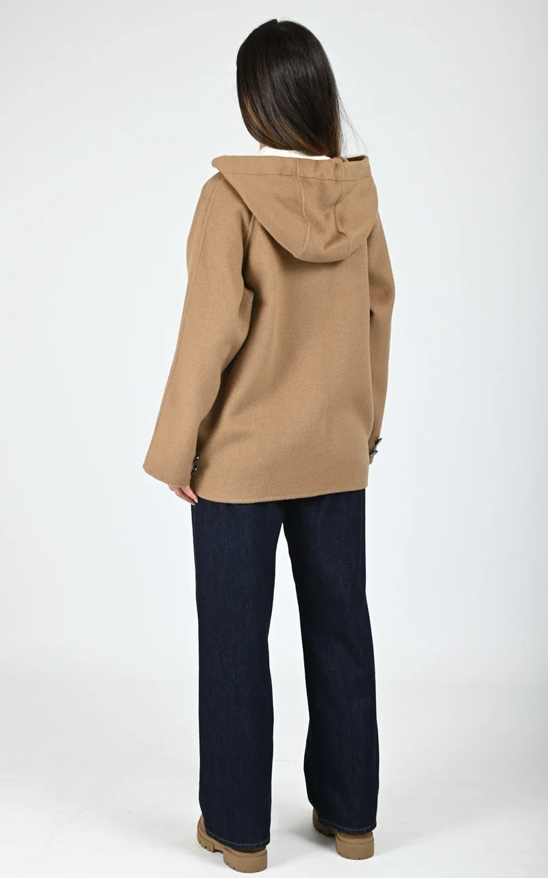 Veste à capuche laine Akita café