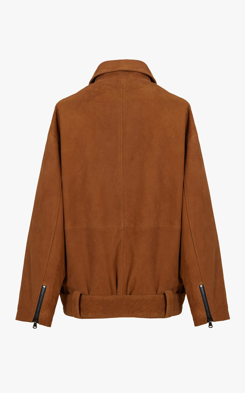 Veste daim cognac