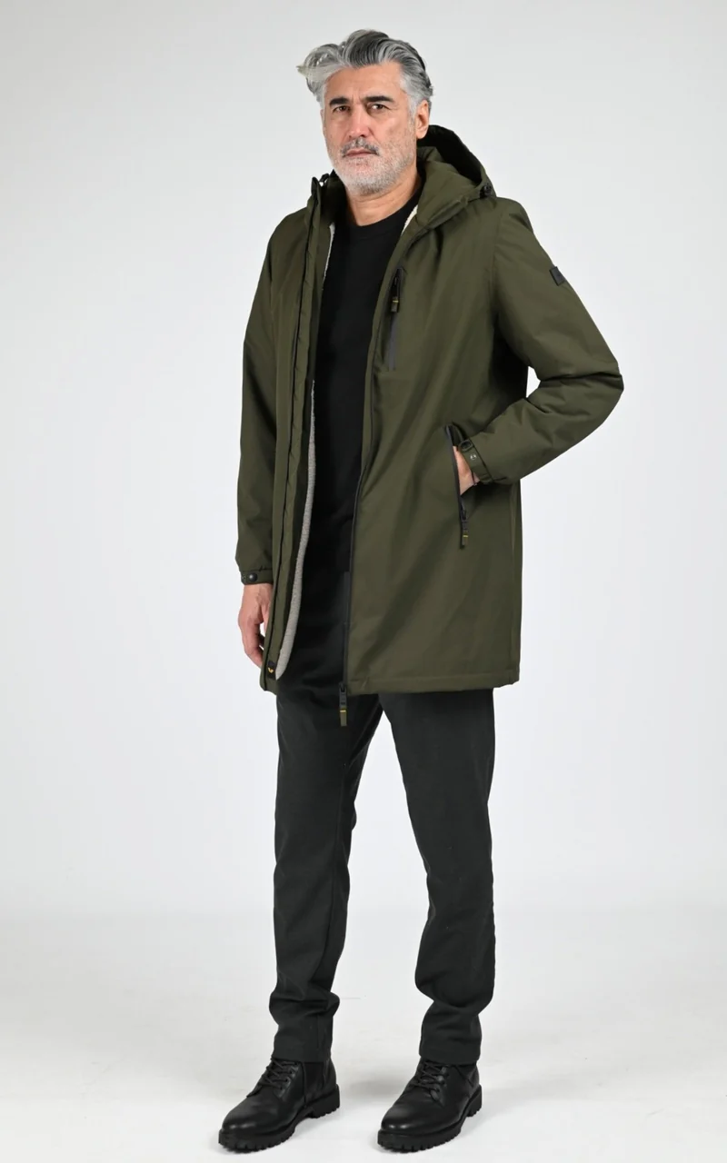 Parka longue sherpa Regen kaki