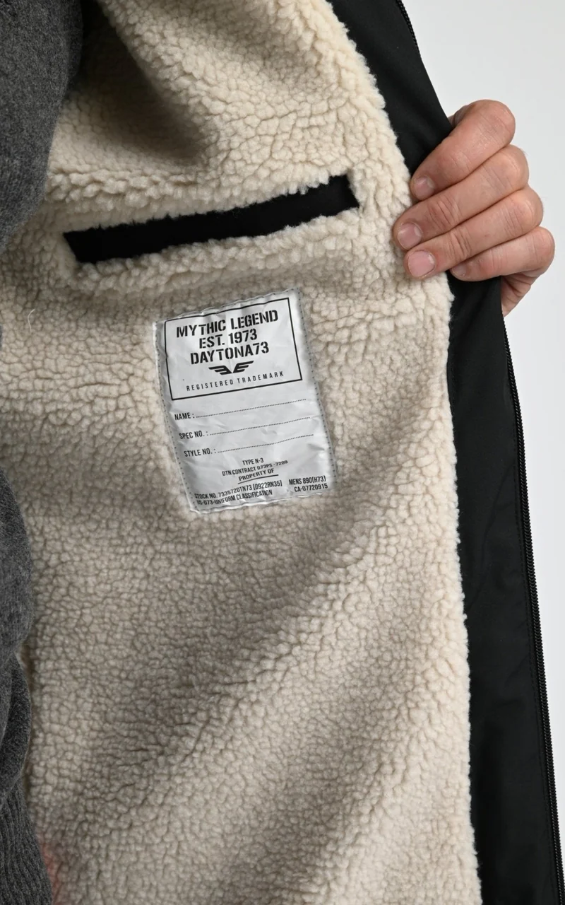 Parka longue sherpa Regen noir