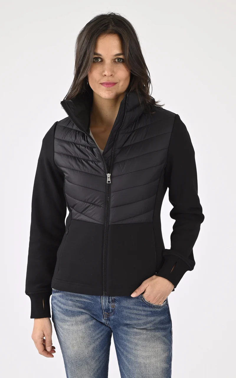 Veste bi-matière noir