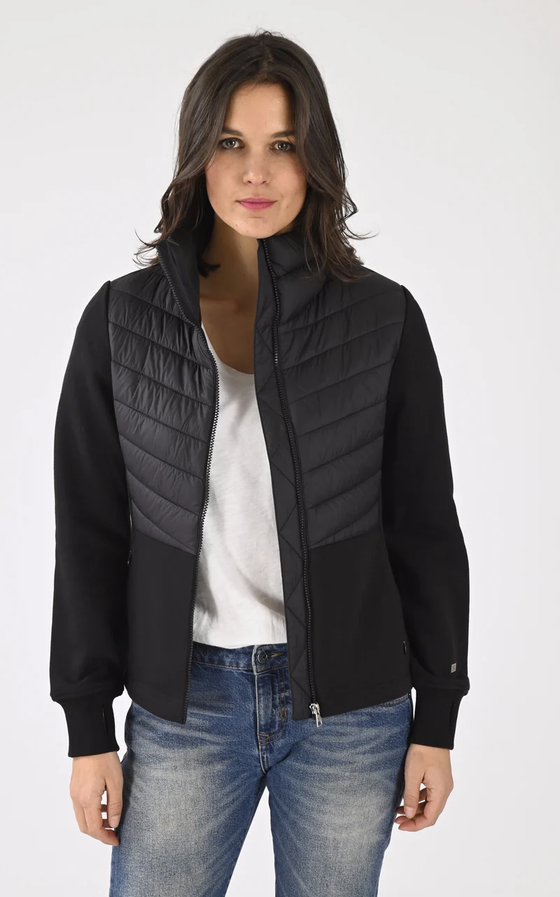 Veste bi-matière noir