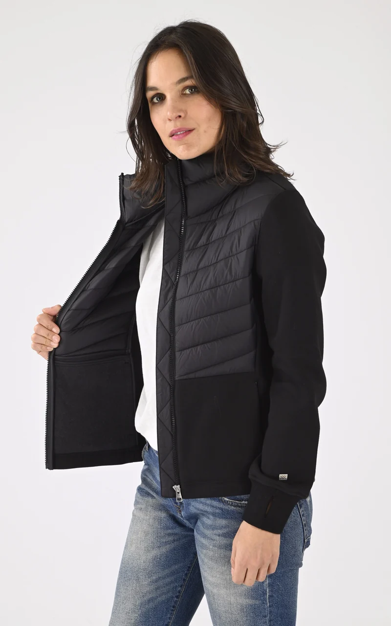Veste bi-matière noir