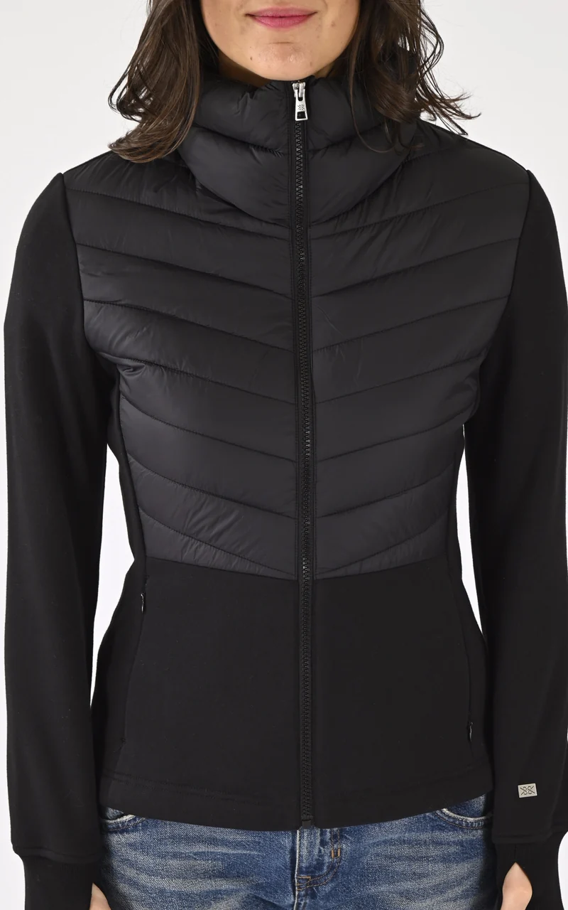 Veste bi-matière noir