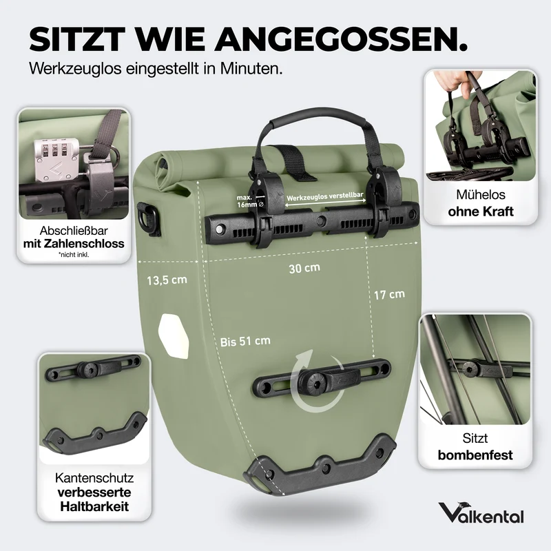 Sac à vélo - grand sac de porte-bagages imperméable