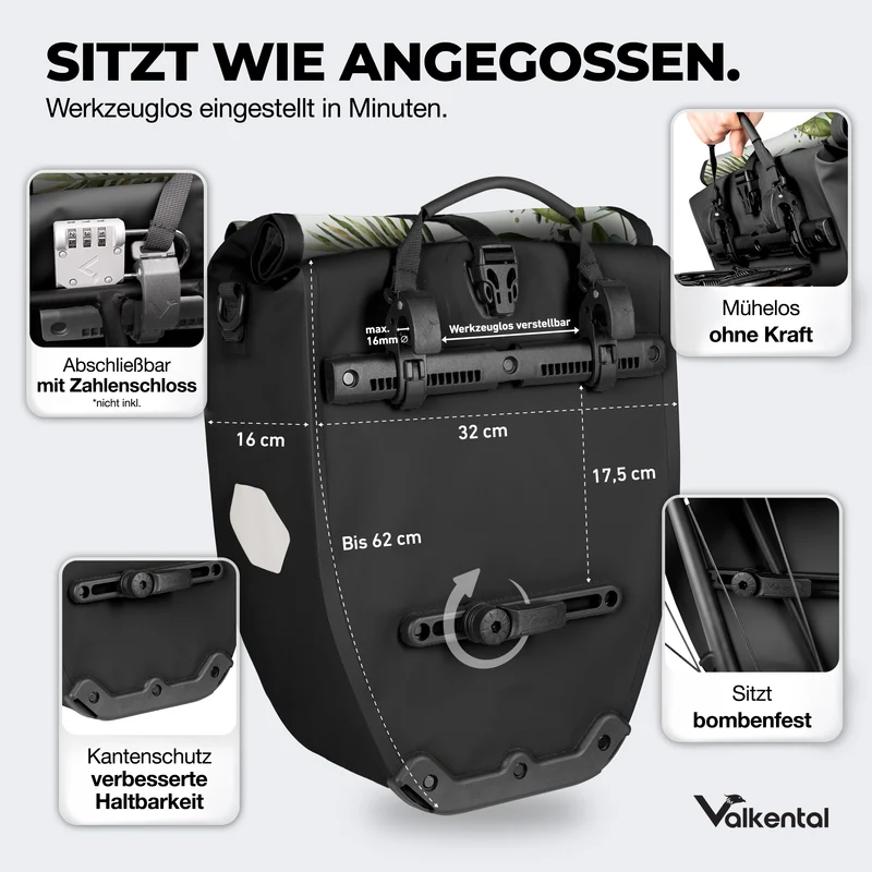 Sac à vélo - grand sac de porte-bagages imperméable