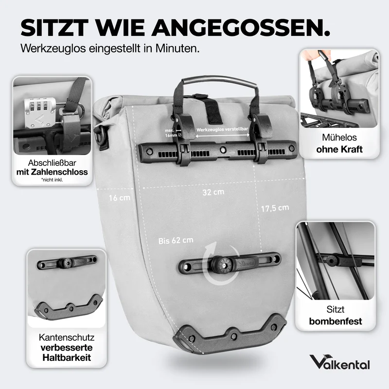 Sac à vélo - grand sac de porte-bagages imperméable