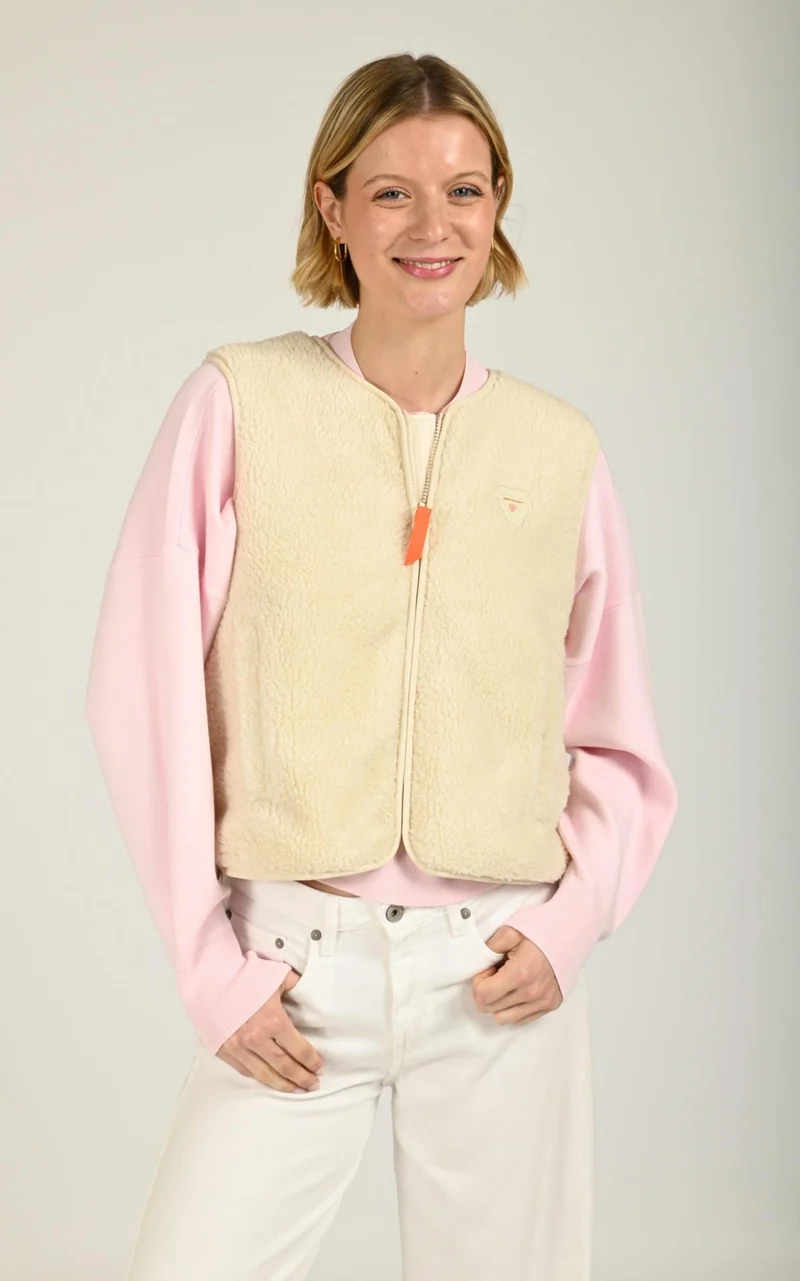 Veste sans manches sherpa Saki crème