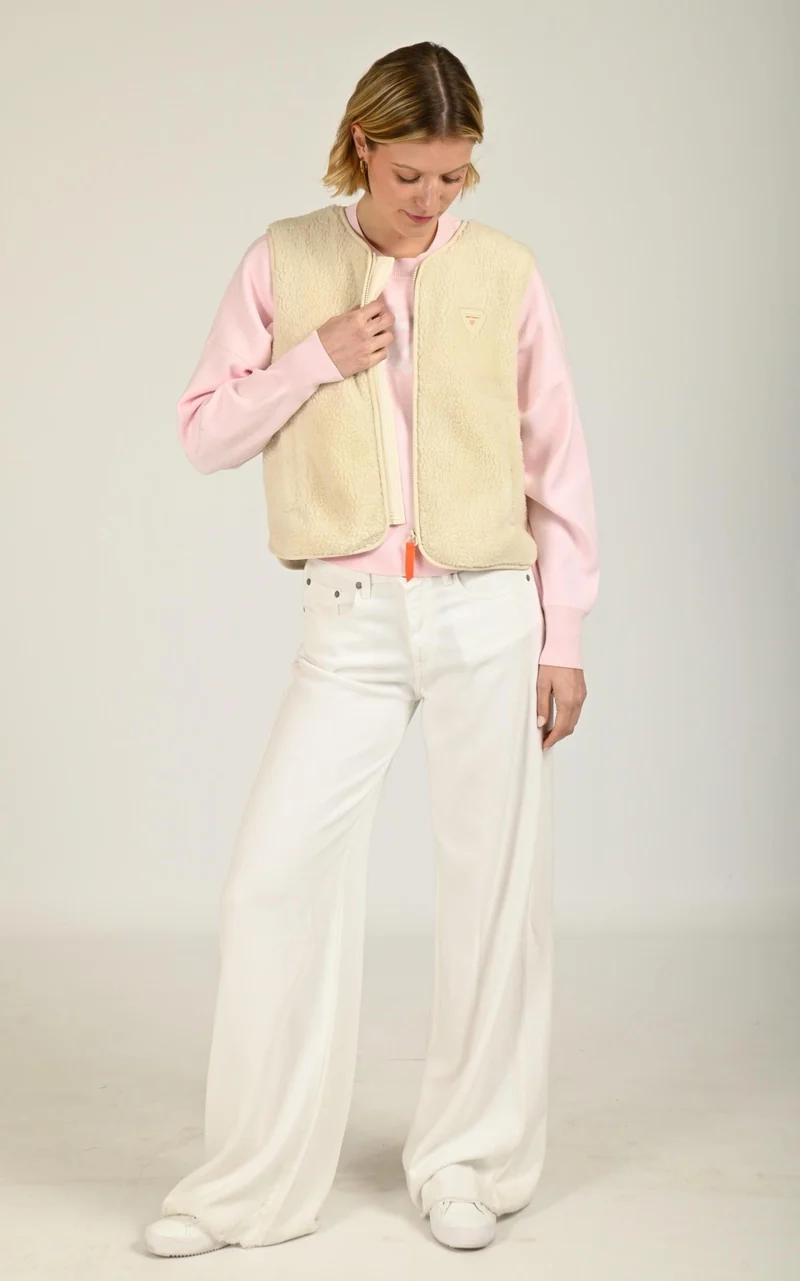 Veste sans manches sherpa Saki crème