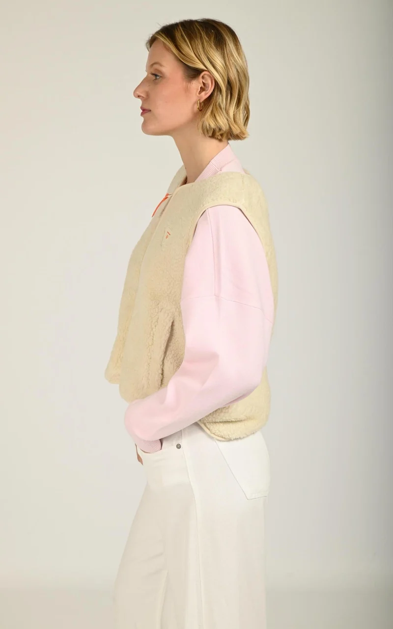 Veste sans manches sherpa Saki crème