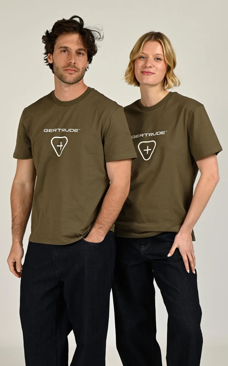 T-shirt Leonce Logo Signature mixte kaki