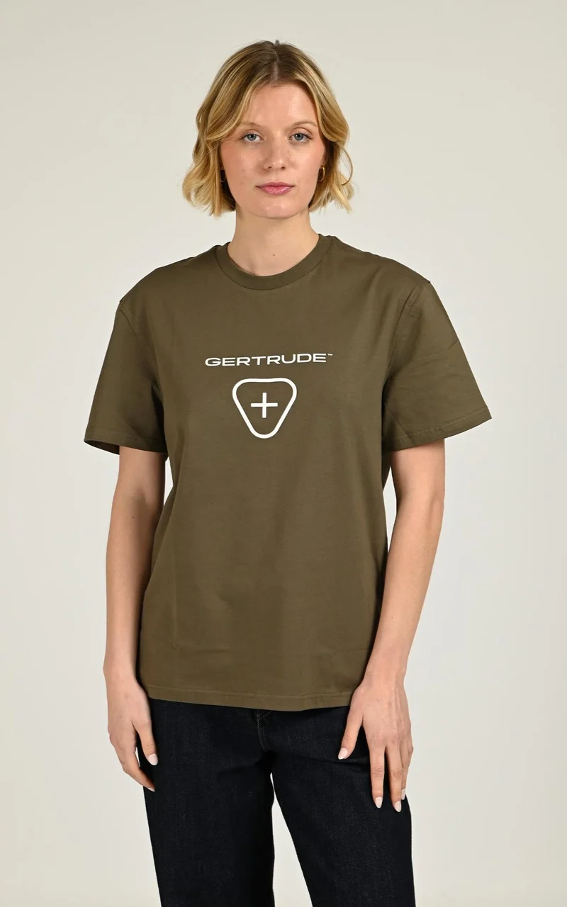 T-shirt Leonce Logo Signature mixte kaki
