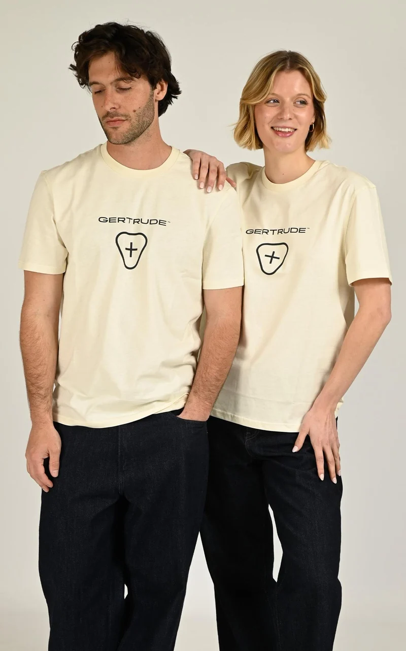 T-shirt Leonce Logo Signature mixte crème