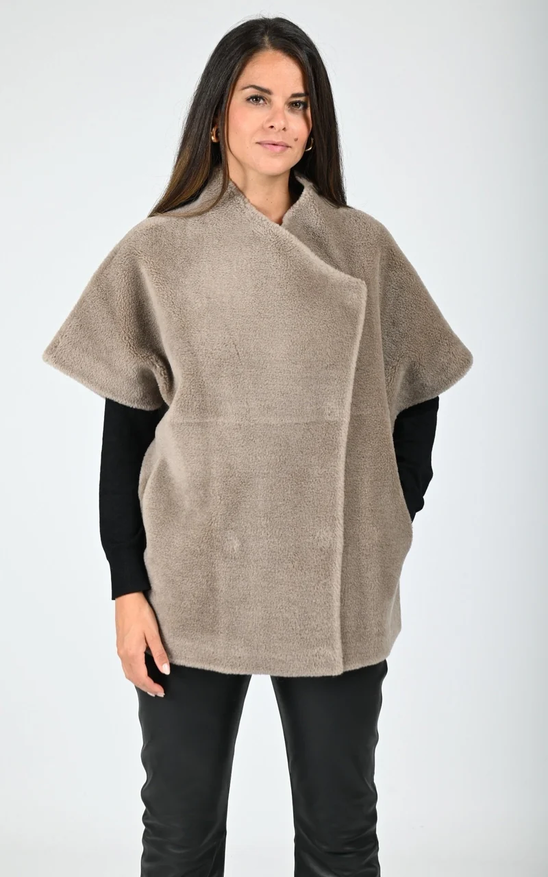 Veste réversible laine Hanae taupe