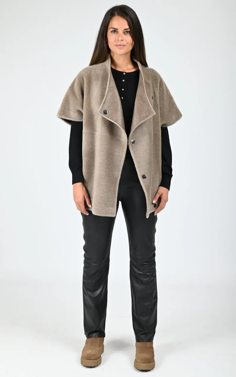 Veste réversible laine Hanae taupe