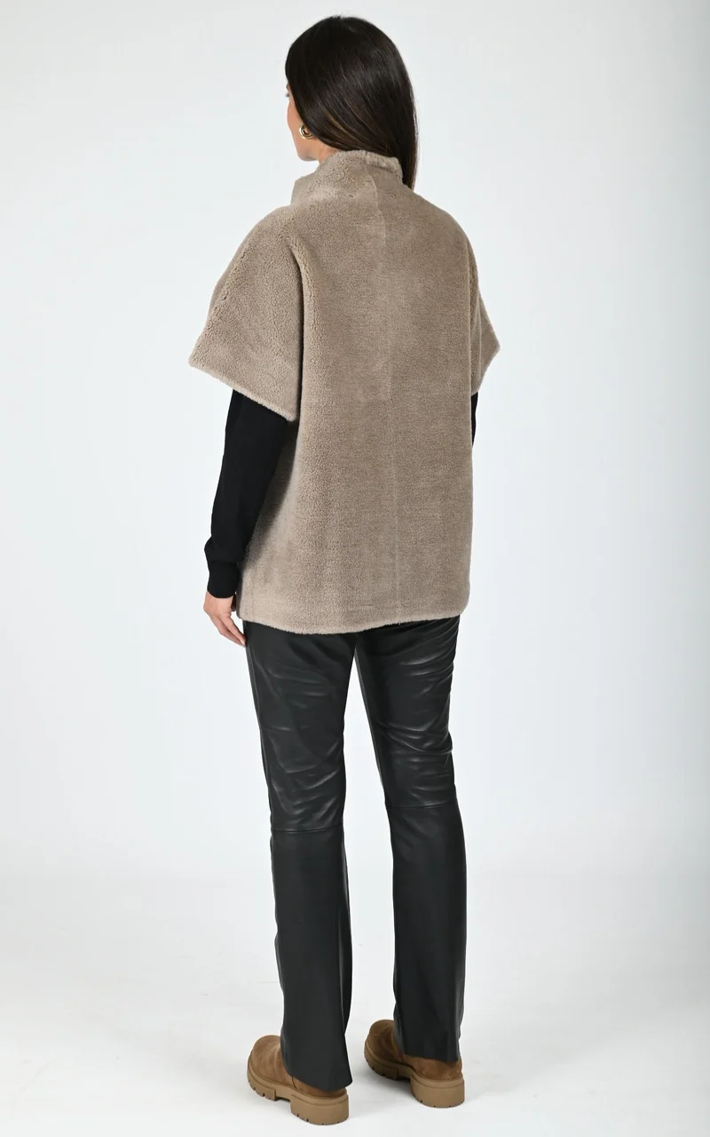 Veste réversible laine Hanae taupe